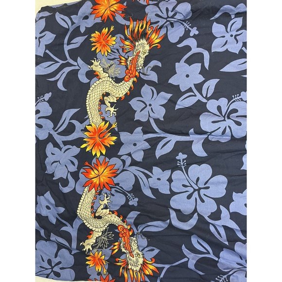 Hilo Hattie Dragons Hawaiian Shirt Mens Large Serpents Flowers Tropical - Picture 9 of 9